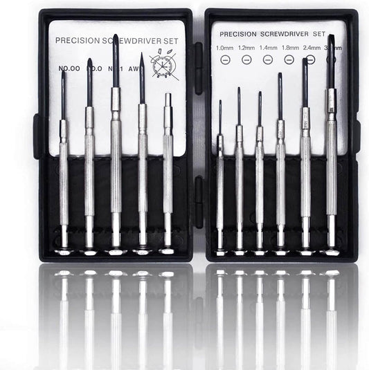 11PCS Mini Precision Screwdriver Set. Small Tools with 11 Size Flathead and Phillips Kit. Professional Magnetic Repair Tool for Jewelry. Ring Doorbell. Watch. iPhone. Toys. Computer. Eyeglass