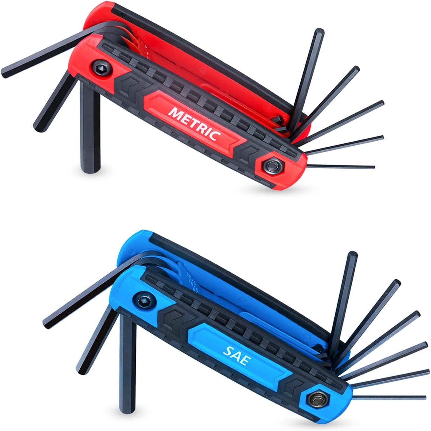 EFFICERE 30-Piece Premium Hex Key Allen Wrench Set. SAE and Metric Assortment. L Shape. Chrome Vanadium Steel. Precise and Chamfered Tips | SAE 0.028-3/8 inch. Metric 0.7-10 mm | In Storage Case