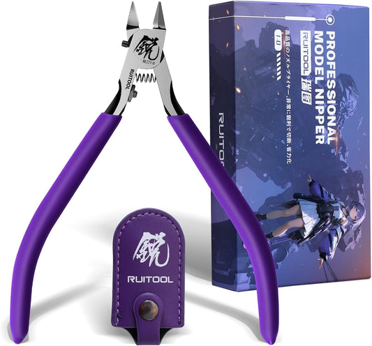RUITOOL Model Nippers. Model Tools for Beginners to Repair and Fix Plastic Models. Ultra-thin Single-edged Non-slip Grip. 4.7 Inch Sharp Cutters for Model Building